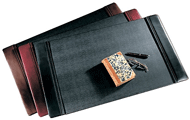 black, Burgundy and tan leather desk pad blotters
