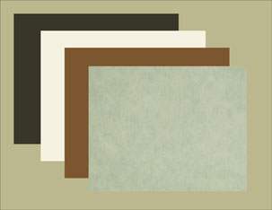 light green, brown, white and black blotter paper refills